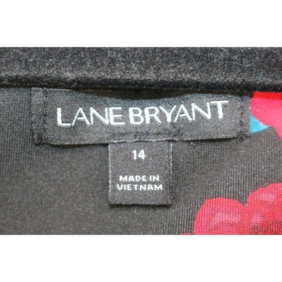 Lane Bryant Black w/Roses Fit and Flare Midi Dress-Size 14-Whimsigoth - Picture 3 of 8